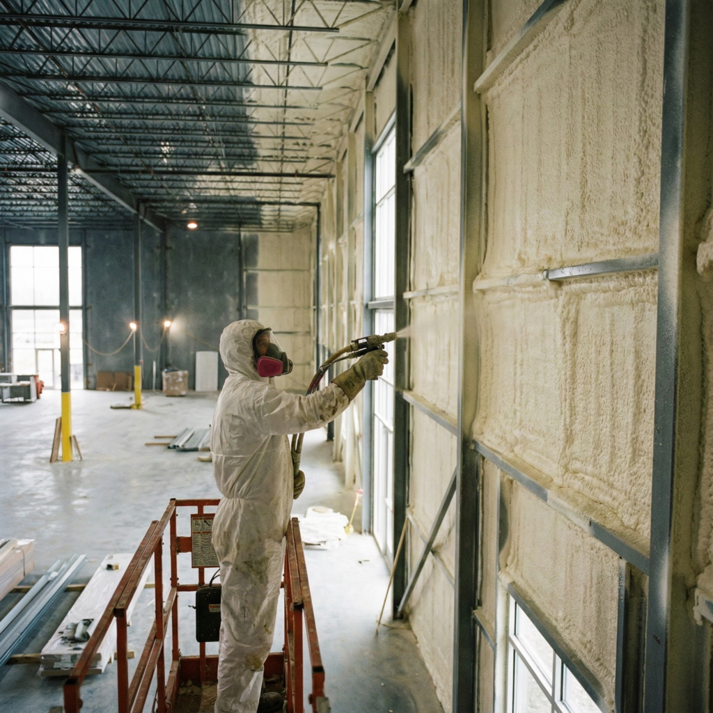 Commercial spray foam insulation installation in Toronto Ontario