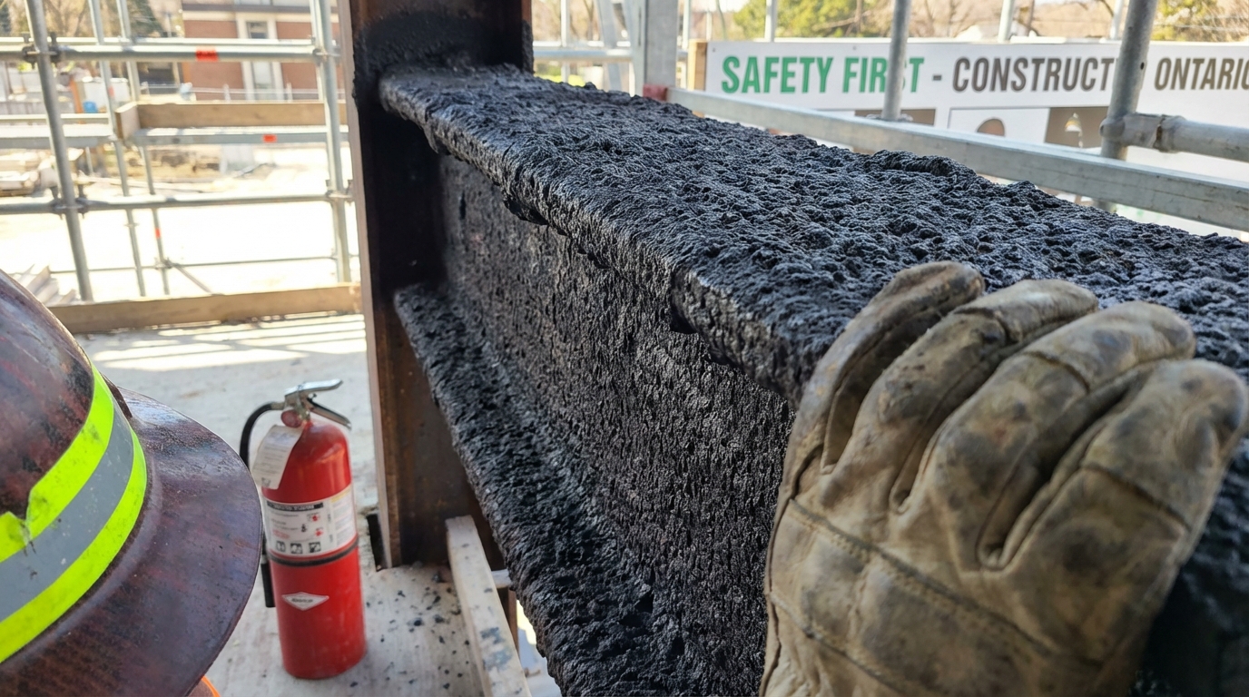 Fireproofing paint vs spray applied cementitious Ontario detail - Spray Foam Kings, Ontario